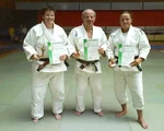 Das erfolgreiche Polizeisport-Trio. Barbara Ransiek, Jürgen Wagner, Daniela Vorderwisch (v.l.).