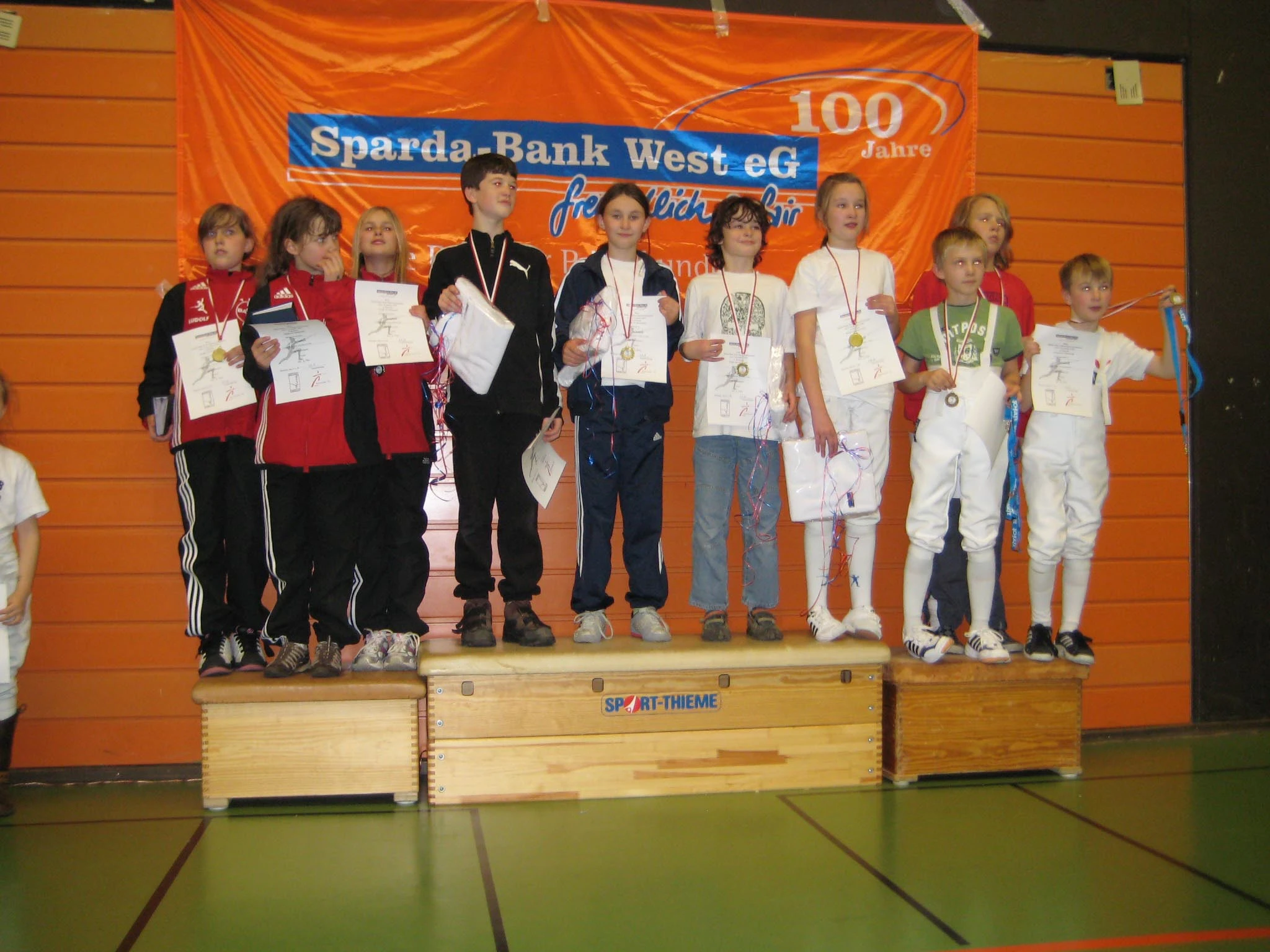 Siegerehrung beim Sparda-Fechtturnier des FSC Bochum.