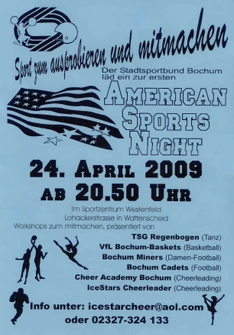 Blaues Plakat American Sport Nights