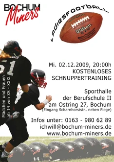 Plakat American Football Frauen Schnuppertraining