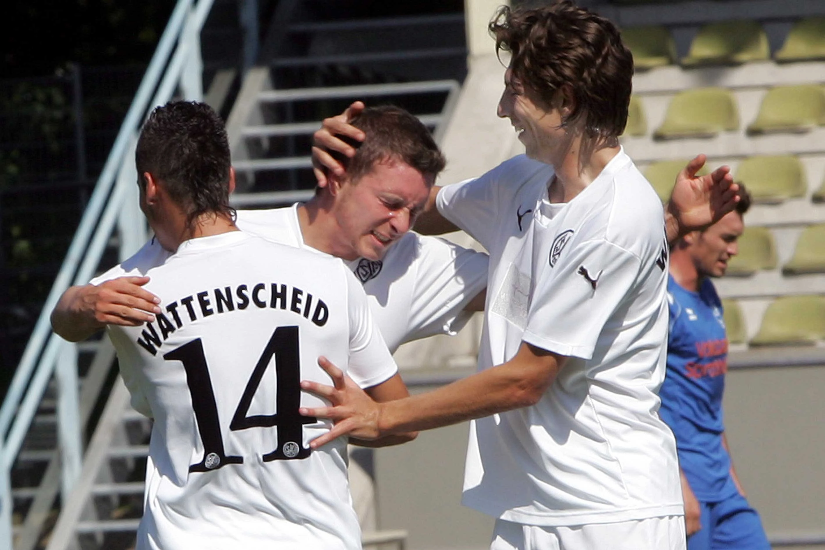 Jubelszene der Fußballer der SG Wattenscheid
