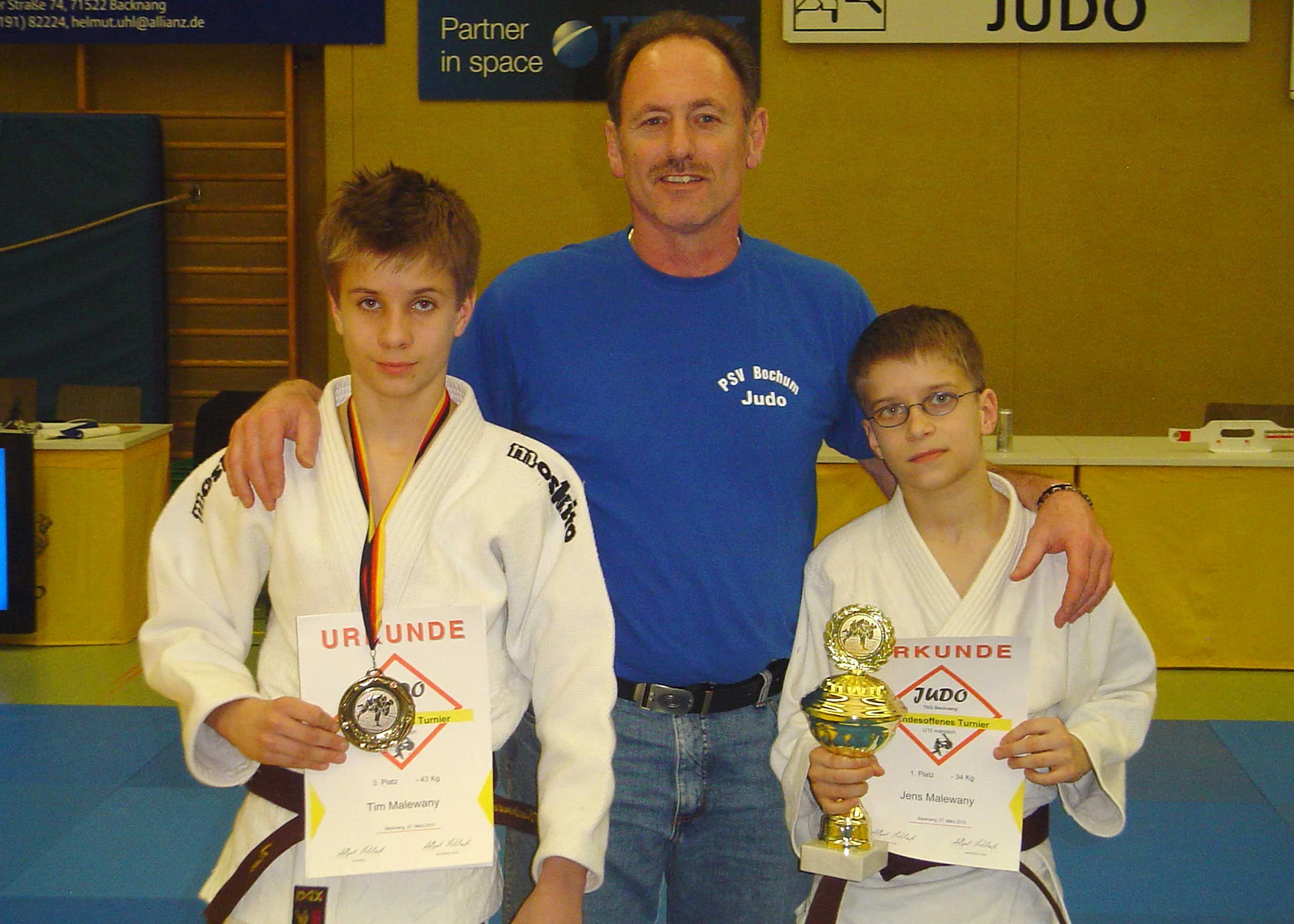 Tim Malewany, Betreuer Ralph Reinemer und Jens Malewany.
