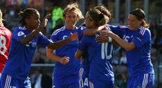 Jubel franzöischer Fußballfrauen