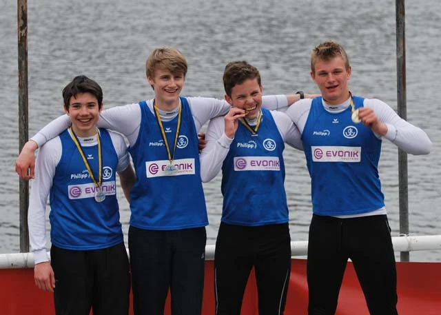 Vier Kanuten des KC Wiking