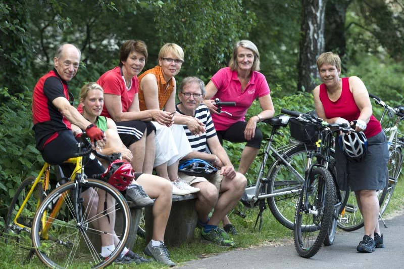 Teilnehmer einer Radfahrtour