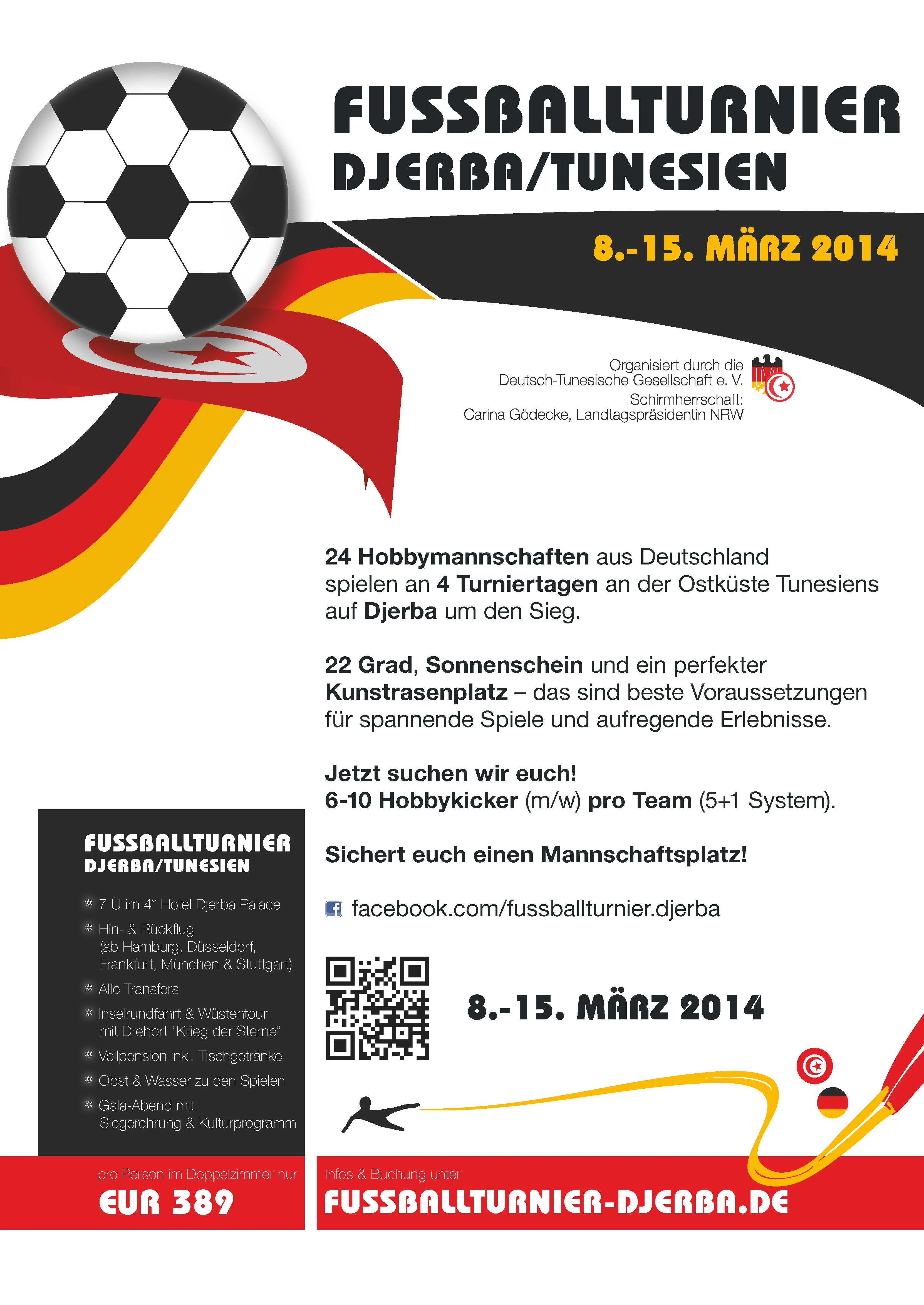 Plakat zu Fußballturnier in Djerba