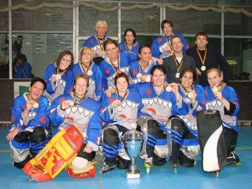 Gruppenfoto der Lakers-Team mit Medaillen